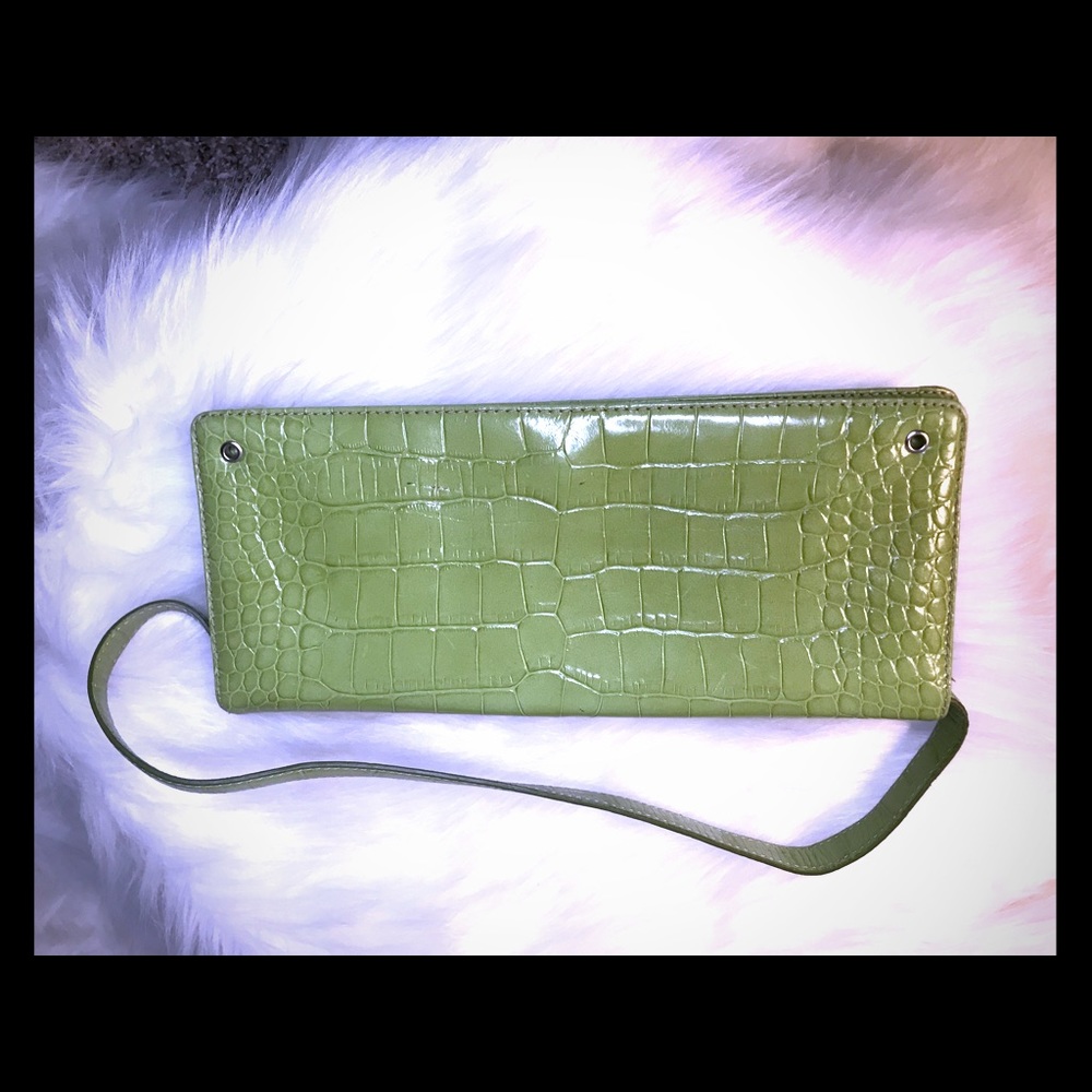 Lime Green Croco Ann Klein Clutch
